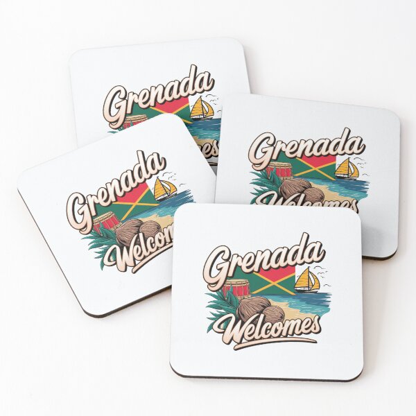 Item preview, Grenada Welcomes Flag Map St. George's, spice island designed and sold by AnimalsDH305.