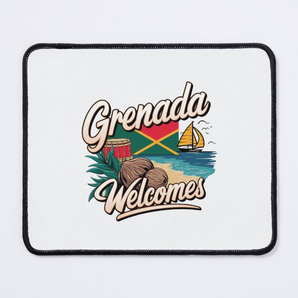 Item preview, Grenada Welcomes Flag Map St. George's, spice island designed and sold by AnimalsDH305.