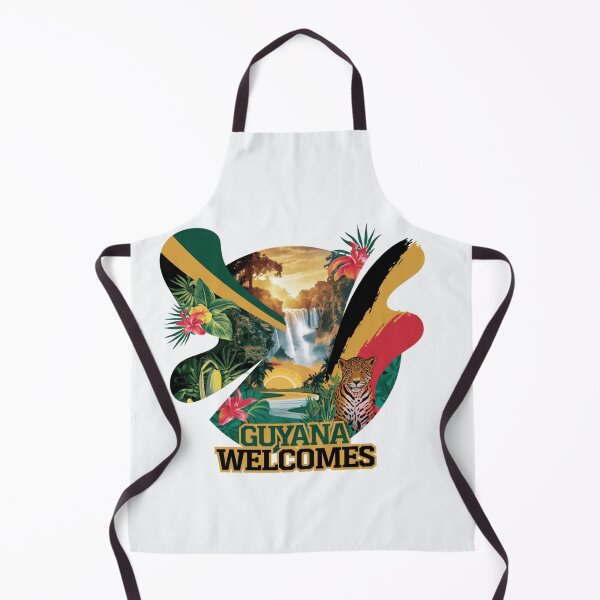Item preview, Guyana Welcomes Flag Map Georgetown, Kaieteur Falls designed and sold by AnimalsDH305.