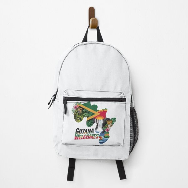 Item preview, Guyana Welcomes Flag Map Georgetown, Kaieteur Falls designed and sold by AnimalsDH305.