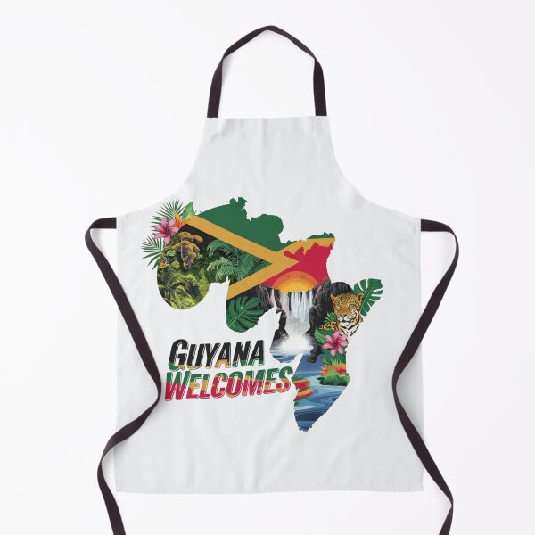 Item preview, Guyana Welcomes Flag Map Georgetown, Kaieteur Falls designed and sold by AnimalsDH305.