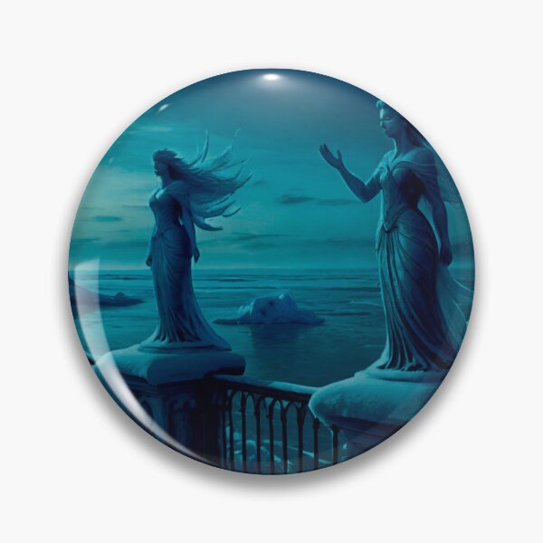 Item preview, Eerie Frozen Sea Wall with Ice-Covered Statues designed and sold by GrizzlyCollective.