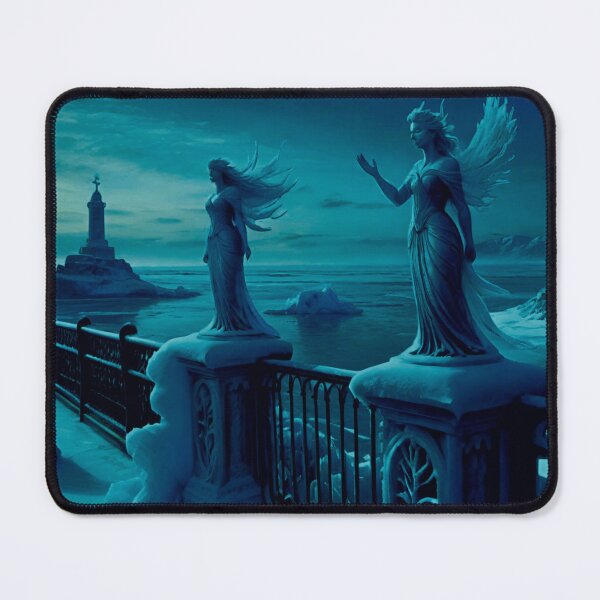 Item preview, Eerie Frozen Sea Wall with Ice-Covered Statues designed and sold by GrizzlyCollective.