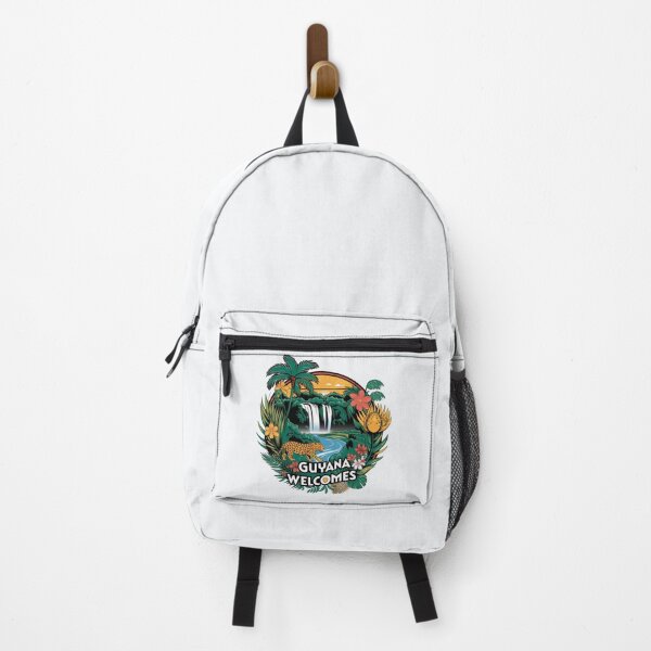 Item preview, Guyana Welcomes Flag Map Georgetown, Kaieteur Falls designed and sold by AnimalsDH305.