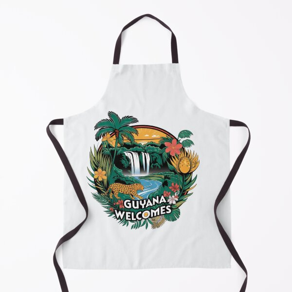 Item preview, Guyana Welcomes Flag Map Georgetown, Kaieteur Falls designed and sold by AnimalsDH305.