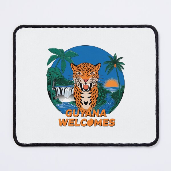Item preview, Guyana Welcomes Flag Map Georgetown, Kaieteur Falls designed and sold by AnimalsDH305.