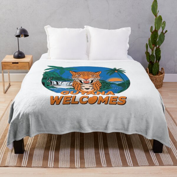 Item preview, Guyana Welcomes Flag Map Georgetown, Kaieteur Falls designed and sold by AnimalsDH305.