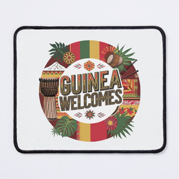 Item preview, Guinea Welcomes Flag Map Conakry, Niger River designed and sold by AnimalsDH305.