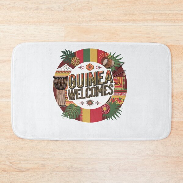 Item preview, Guinea Welcomes Flag Map Conakry, Niger River designed and sold by AnimalsDH305.