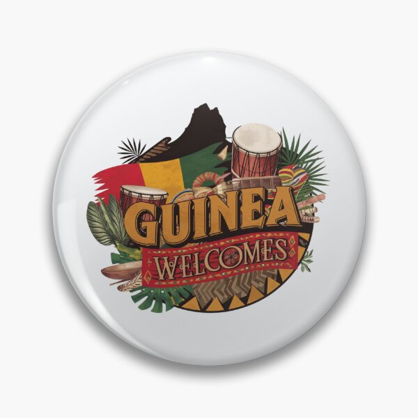 Item preview, Guinea Welcomes Flag Map Conakry, Niger River designed and sold by AnimalsDH305.