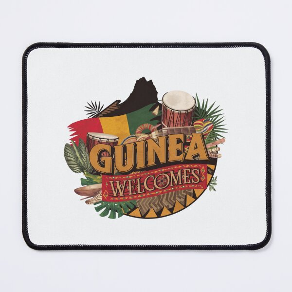 Item preview, Guinea Welcomes Flag Map Conakry, Niger River designed and sold by AnimalsDH305.