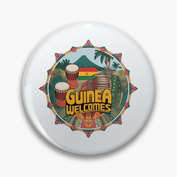 Item preview, Guinea Welcomes Flag Map Conakry, Niger River designed and sold by AnimalsDH305.