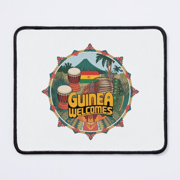 Item preview, Guinea Welcomes Flag Map Conakry, Niger River designed and sold by AnimalsDH305.