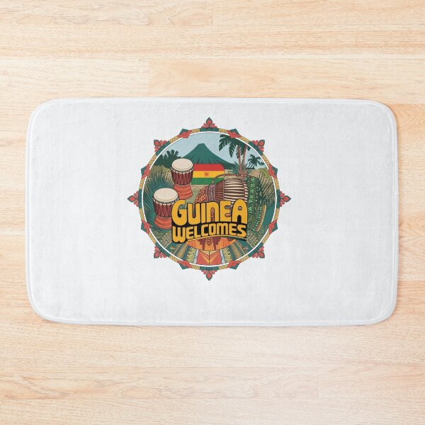 Item preview, Guinea Welcomes Flag Map Conakry, Niger River designed and sold by AnimalsDH305.