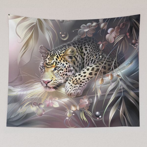 Item preview, Leopard among flowers. African animal. designed and sold by MagelliShop.
