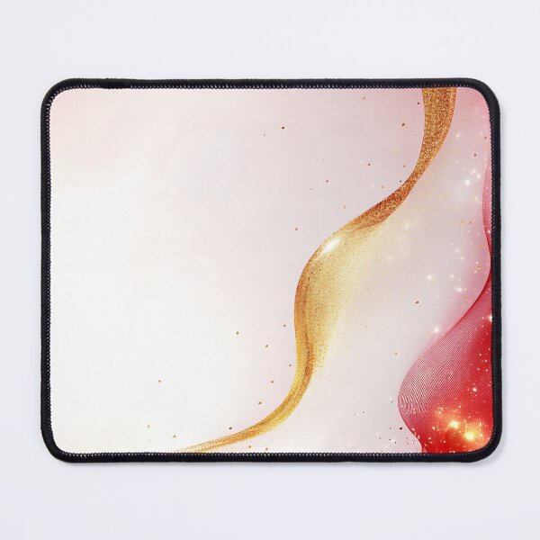 Item preview, Elegant Red and Gold Background With Flowing Ribbons designed and sold by GoldenTealArts.