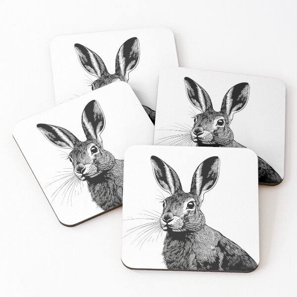 Item preview, Black & White Hare Portrait designed and sold by Adam Regester.