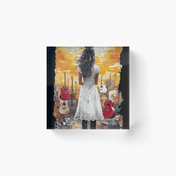 Item preview, "Broken Chords". Girl guitar graveyard design. designed and sold by Shoot-The-Moon.