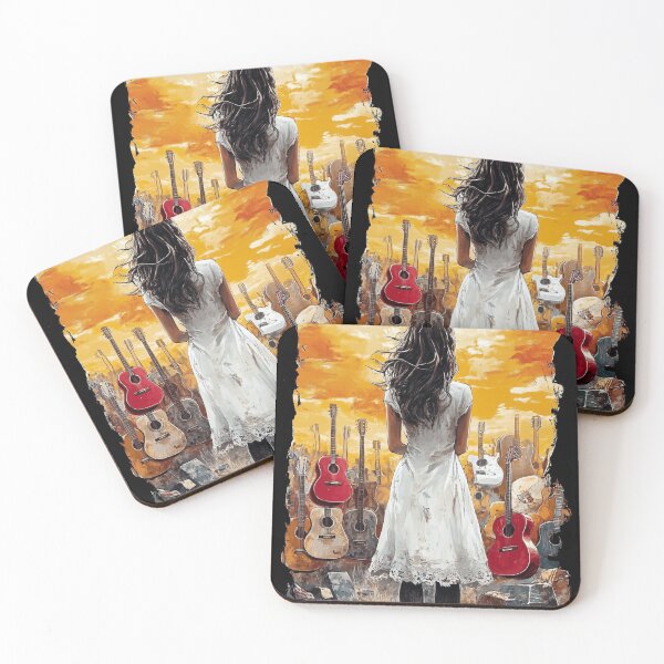 Item preview, "Broken Chords". Girl guitar graveyard design. designed and sold by Shoot-The-Moon.