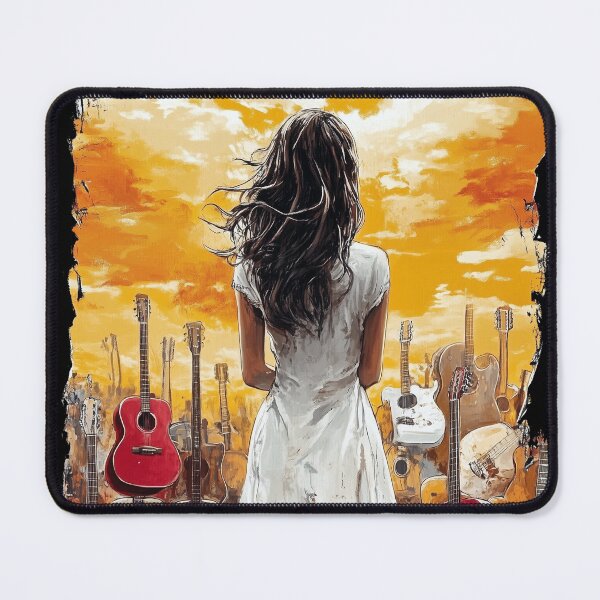 Item preview, "Broken Chords". Girl guitar graveyard design. designed and sold by Shoot-The-Moon.