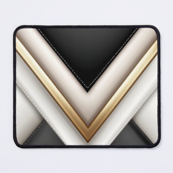 Item preview, Elegant V-Shaped Leather Design With Gold Accents designed and sold by GoldenTealArts.