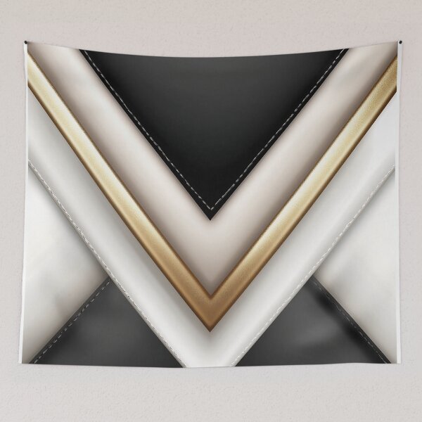 Item preview, Elegant V-Shaped Leather Design With Gold Accents designed and sold by GoldenTealArts.