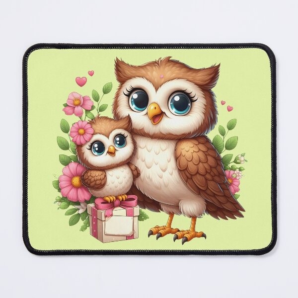 Item preview, Cute mother owl with a baby owl designed and sold by LoneAngel.