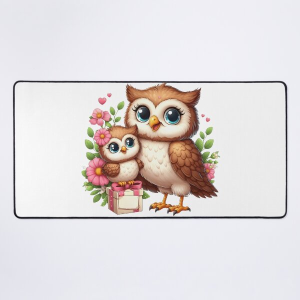 Item preview, Cute mother owl with a baby owl designed and sold by LoneAngel.