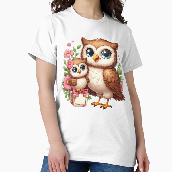 Item preview, Cute mother owl with a baby owl designed and sold by LoneAngel.