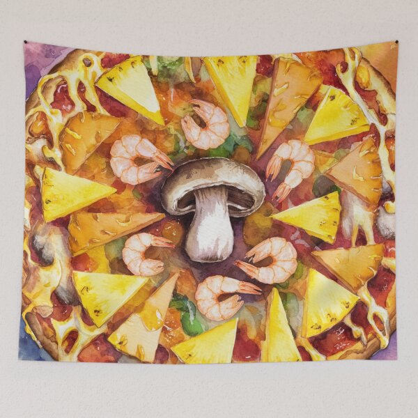 Aperçu de l'œuvre Pizza végétarienne, aquarelle. créée et vendue par elegantpaterns.