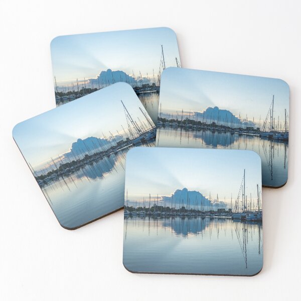 Item preview, Blue Sunrise Cloud - God Rays at Serene Marina designed and sold by Georgia Mizuleva.