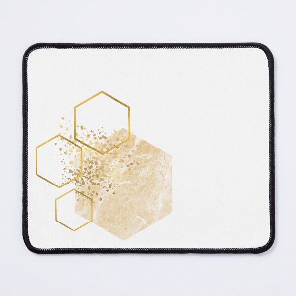 Item preview, Abstract sand colored marble and gold honeycomb design designed and sold by CreativeStrand.