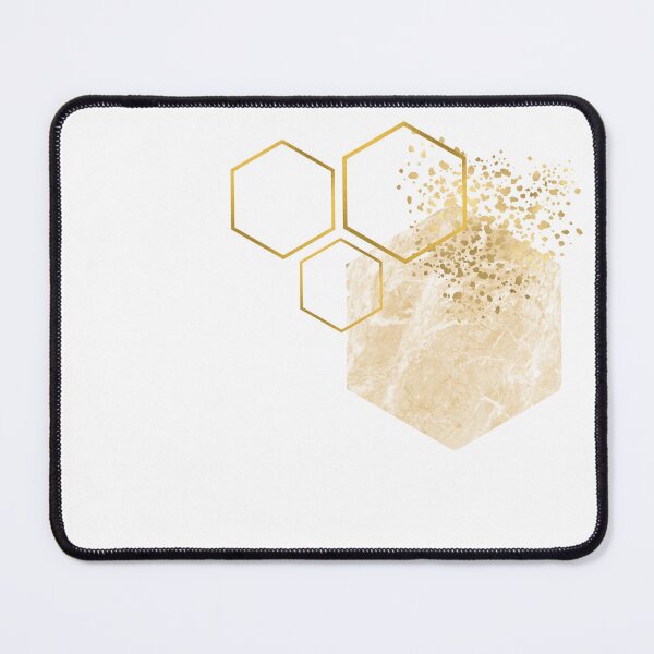 Item preview, Abstract sand colored marble and gold honeycomb design designed and sold by CreativeStrand.