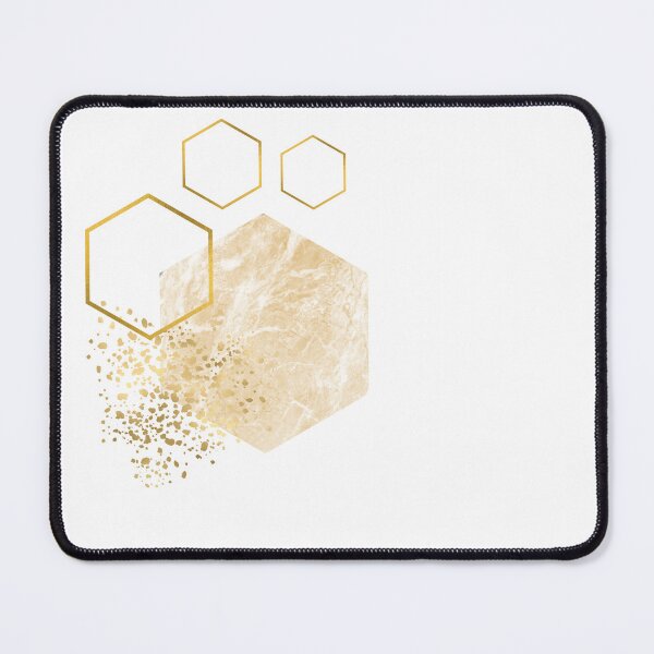 Item preview, Abstract sand colored marble and gold honeycomb design designed and sold by CreativeStrand.