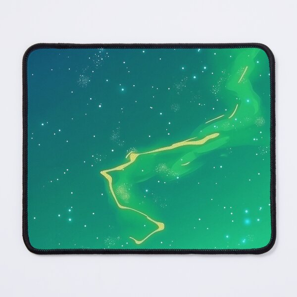 Item preview, Green Starry Sky with Aurora and Vector Lightning designed and sold by GoldenTealArts.