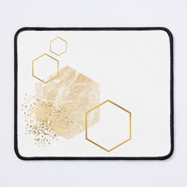 Item preview, Abstract sand colored marble and gold honeycomb design designed and sold by CreativeStrand.