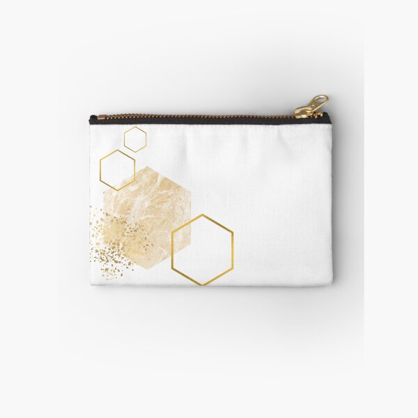 Item preview, Abstract sand colored marble and gold honeycomb design designed and sold by CreativeStrand.