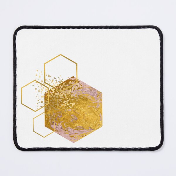 Item preview, Abstract shimmering gold marble honeycomb design designed and sold by CreativeStrand.
