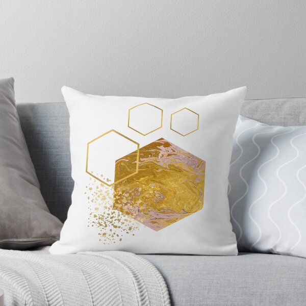Item preview, Abstract shimmering gold marble honeycomb design designed and sold by CreativeStrand.