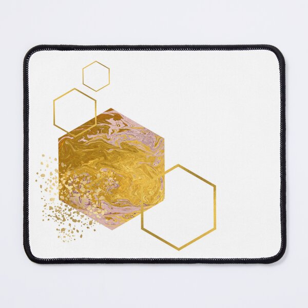 Item preview, Abstract shimmering gold marble honeycomb design designed and sold by CreativeStrand.
