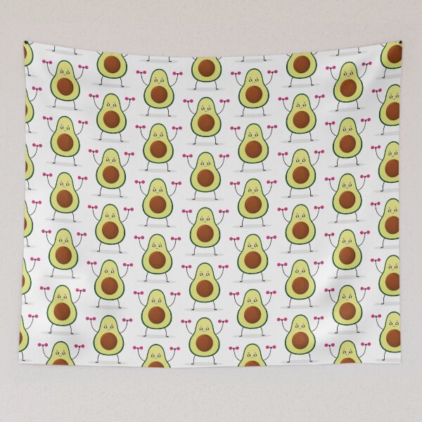 Item preview, Cute Kawaii Illustration of Avocado doing Workout designed and sold by AdiApparel.