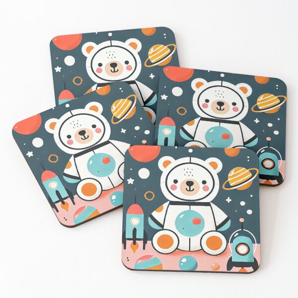 Item preview, Cute space bear with rockets and planets designed and sold by Silbays.