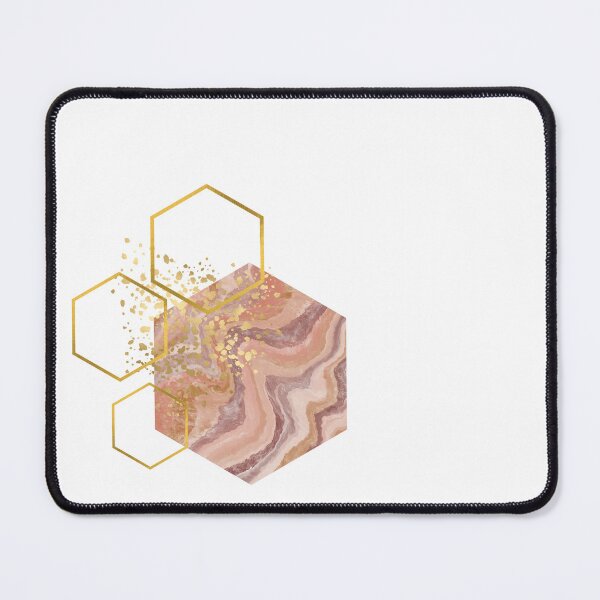Item preview, Abstract desert colored marble and gold honeycomb design designed and sold by CreativeStrand.