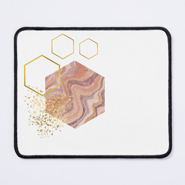 Item preview, Abstract desert colored marble and gold honeycomb design designed and sold by CreativeStrand.
