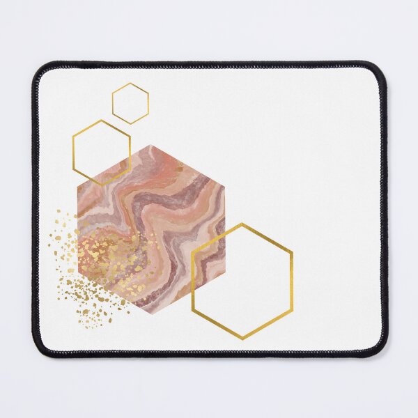 Item preview, Abstract desert colored marble and gold honeycomb design designed and sold by CreativeStrand.