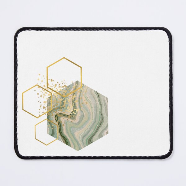 Item preview, Abstract green marble and gold honeycomb design designed and sold by CreativeStrand.
