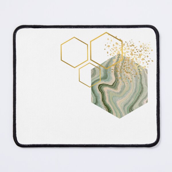Item preview, Abstract green marble and gold honeycomb design designed and sold by CreativeStrand.