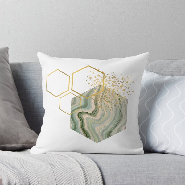 Item preview, Abstract green marble and gold honeycomb design designed and sold by CreativeStrand.
