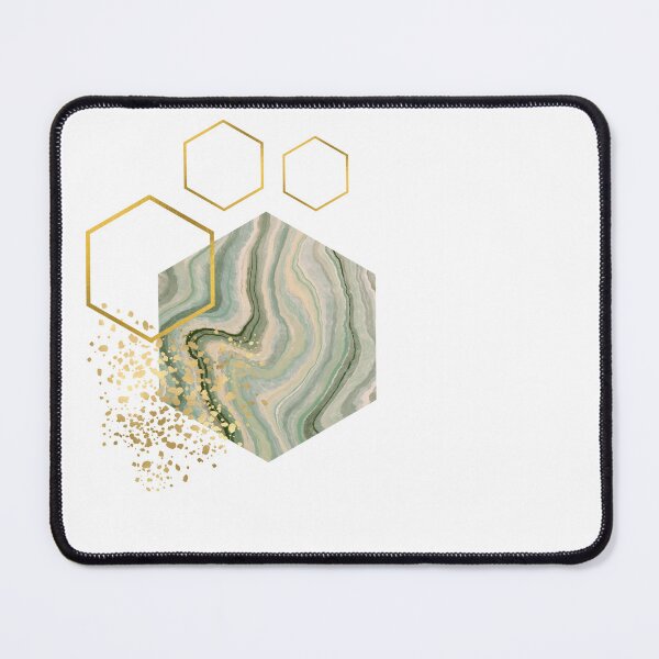 Item preview, Abstract green marble and gold honeycomb design designed and sold by CreativeStrand.
