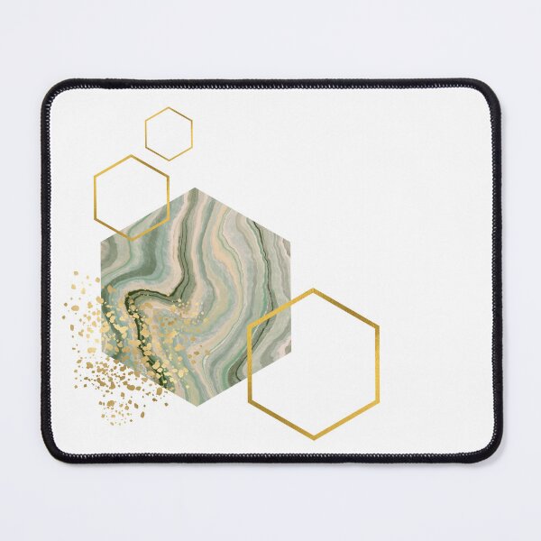 Item preview, Abstract green marble and gold honeycomb design designed and sold by CreativeStrand.
